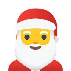 Obraz na płótnie Canvas Santa Claus vector icon. Isolated Ded Moroz Christmas New Year sign character emoji design.
