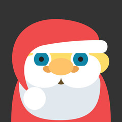 Santa Claus vector icon. Isolated Ded Moroz Christmas New Year sign character emoji design.