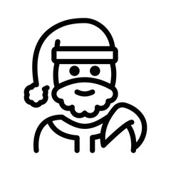 Santa Claus vector icon. Isolated Ded Moroz Christmas New Year sign character emoji design.