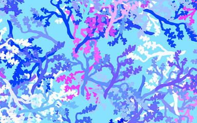 Fototapeta na wymiar Light Pink, Green vector natural artwork with leaves, branches.