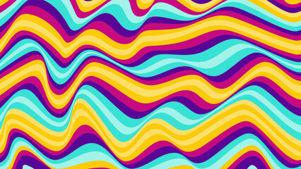 Vector illustration of rainbow psychedelic wave pattern. Rainbow psychedelic wave pattern. Rainbow color stripes. hypnotic line abstract background. Colorful psychedelic abstract art design.