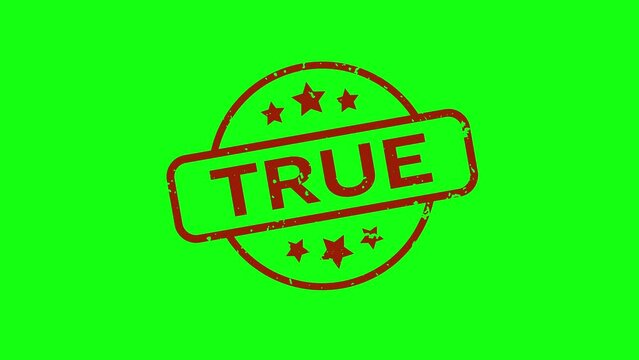 True - Stamp, Imprint, Seal Template. 4K Video Motion Graphics Footage. Chroma key. Alpha Channel