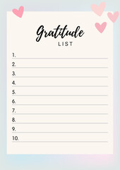 Simple and cute Gratitude List vector template - 556333277