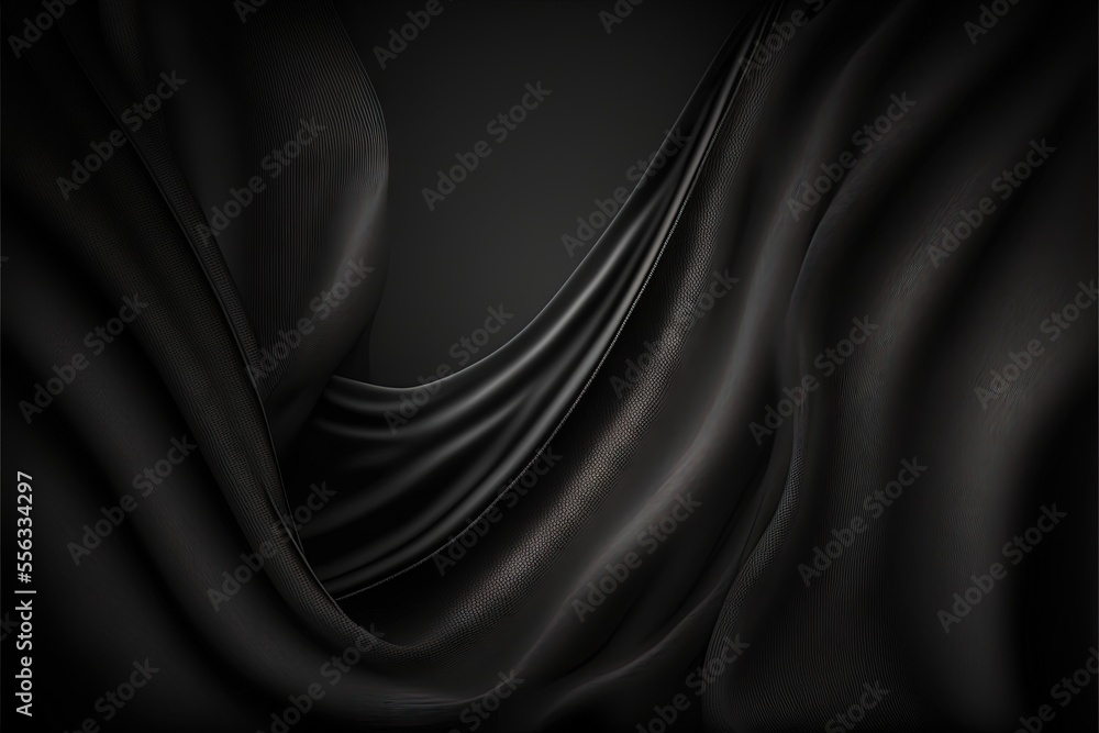 Aufkleber a black background with a wavy design in the center of it., generative ai