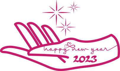 Happy New Year 2023 Hand Vector Text Design