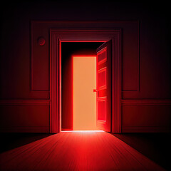 Generative AI: door to another dimension with red glow