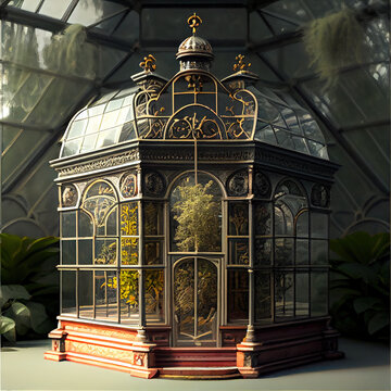 Generative AI: Green House, Victorian In A Castle