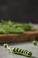 green bean of vegetables pod of sweet peas fresh organic. Healthy food, vegan and vegan food, raw food and super detox, bean protein.