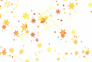 Light Blue, Yellow vector template with ice snowflakes.