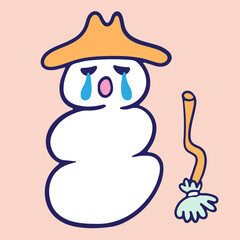 snowman character in cartoon style