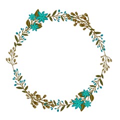 Floral boho wreath, design elements for invitations, greeting cards, posters. Hand drawing illustration