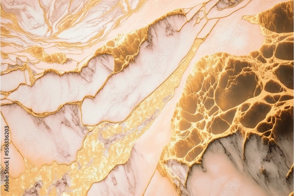 Aufkleber a marbled surface with gold and white colors and a black background with a gold stripe in the center