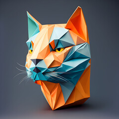 Orange Head Cat Papercut
