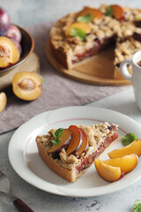 A piece of a plum cake