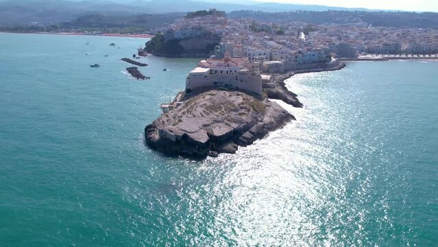 Aerial view of Vieste Italian town in Apulia