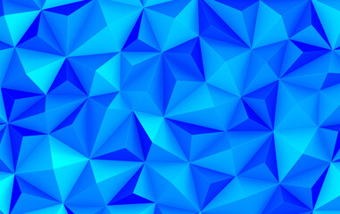 Blue Abstract Polygonal Backgrond 3d rendered illustration.