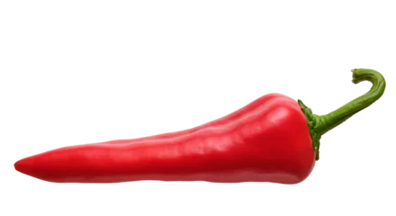 Foto op Plexiglas roodgloeiende Spaanse peperpeper die op wit wordt geïsoleerd © URS