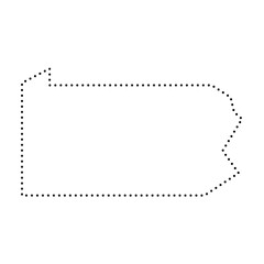Pennsylvania state of United States of America, USA. Simplified thick black outline map. Simple flat vector illustration
