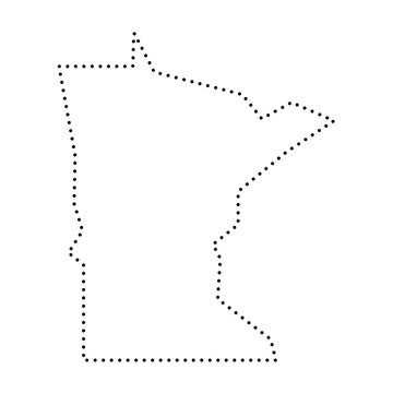 recommend clip art: Minnesota state of United States of America, USA. Simplified thick black outline map. Simple flat vector illustration