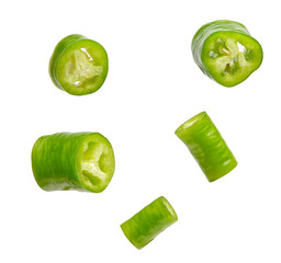 green chili pepper isolated on white