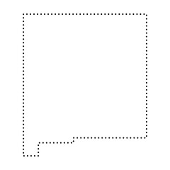 New Mexico state of United States of America, USA. Simplified thick black outline map. Simple flat vector illustration