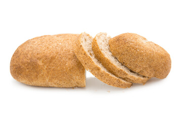 Ciabatta (Italian bread) isolated on a white background.