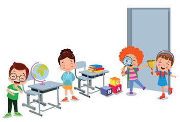 cute students in class at school