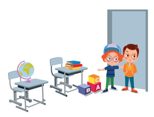 cute students in class at school