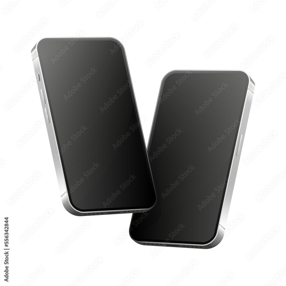 Poster realistic smartphone mockup. device ui/ux mockup. presentation template. mobile phone frame with bla