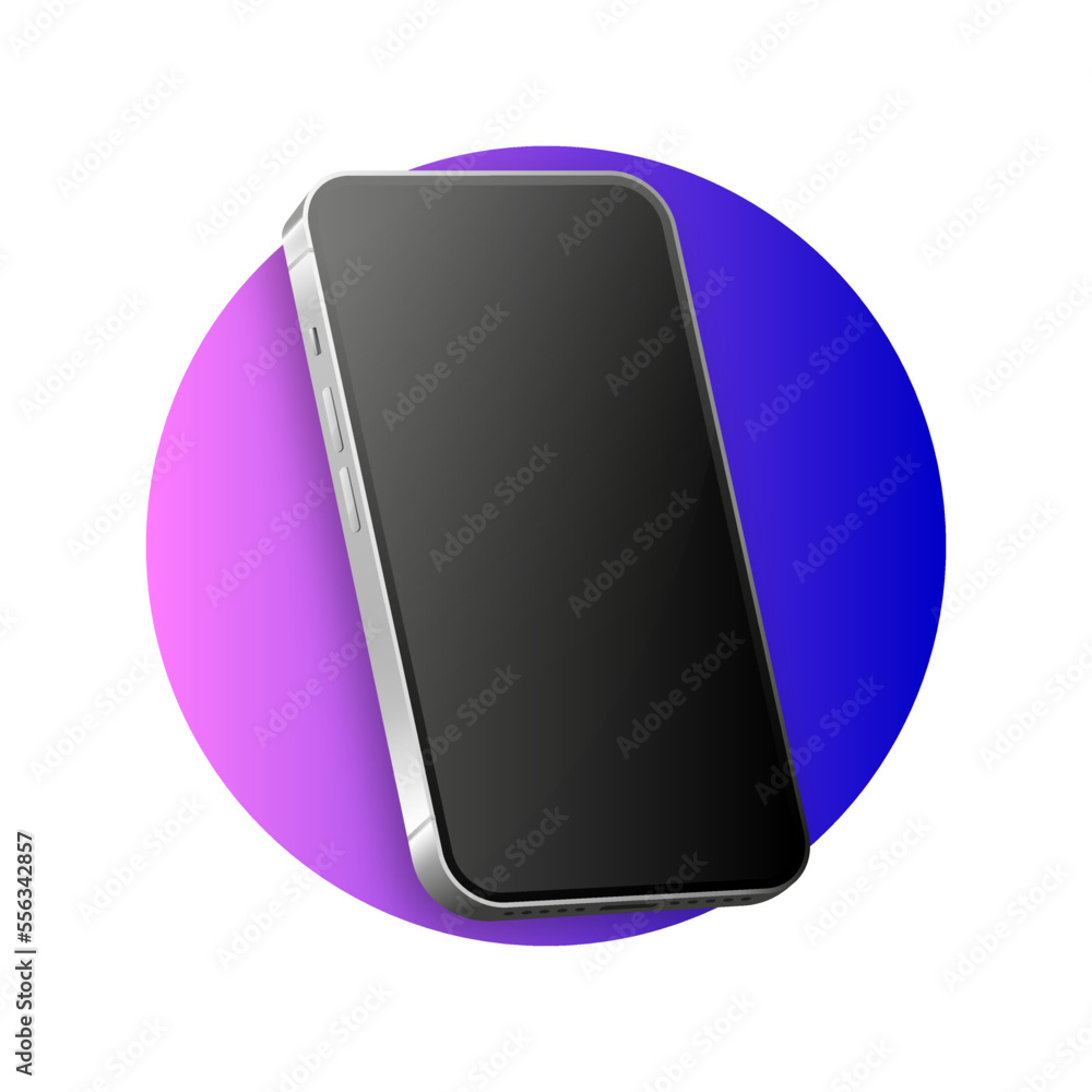 Poster realistic smartphone mockup. device ui/ux mockup. presentation template. mobile phone frame with bla