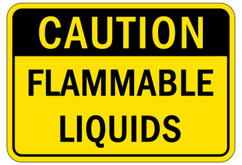 Fire hazard, flammable liquid sign and label 