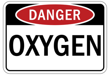 Fire hazard, flammable material oxygen sign and labels 