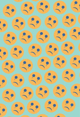 sad face pattern aesthetic Creative illustration for backgrounds, posters, pamphlets, cards and design materials