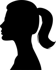 female silhouettes in profile. diversity young women for poster or text. elegant background as well.