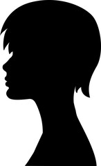 female silhouettes in profile. diversity young women for poster or text. elegant background as well.