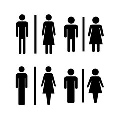 Toilet icon vector for web and mobile app. Girls and boys restrooms sign and symbol. bathroom sign. wc, lavatory