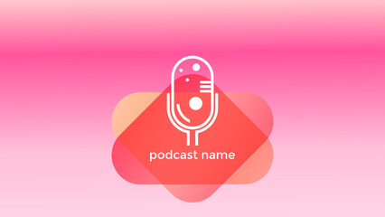 PODCAST ABSTRACT COLORFUL GRADIENT DESIGN BACKGROUND VECTOR. GOOD FOR COVER DESIGN, BANNER, WEB,SOCIAL MEDIA
