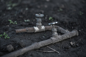 old faucet with pipes