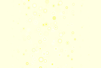 Light Green, Yellow vector background with bubbles.