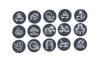  Car Accident And Insurance  icons,health insurance icons,mobile app icons ,web design collection