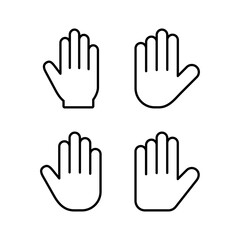 Obraz premium Hand icon vector for web and mobile app. hand sign and symbol. hand gesture