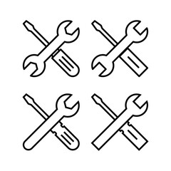 Repair tools icon vector for web and mobile app. tool sign and symbol. setting icon. Wrench and screwdriver. Service