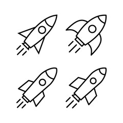 Rocket icon vector for web and mobile app. Startup sign and symbol. rocket launcher icon
