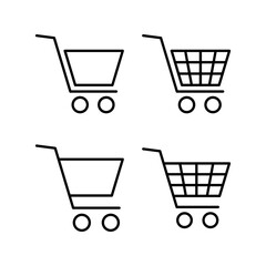 Shopping icon vector for web and mobile app. Shopping cart sign and symbol. Trolley icon