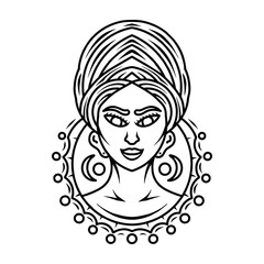 Premium Queen Logo Classic Monoline Design Vector illustration boutique badge symbol icon