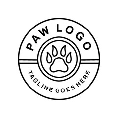 Premium Cute Dog Logo Classic Monoline Design Vector illustration Animal Pet badge symbol icon