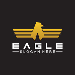 Eagle logo vector design, falcon logotype template, hawk illustration