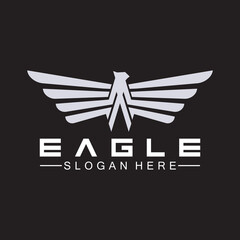 Eagle logo vector design, falcon logotype template, hawk illustration