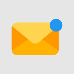Email notification icon in flat style, use for website mobile app presentation