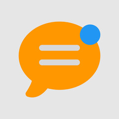 Chat notification icon in flat style, use for website mobile app presentation